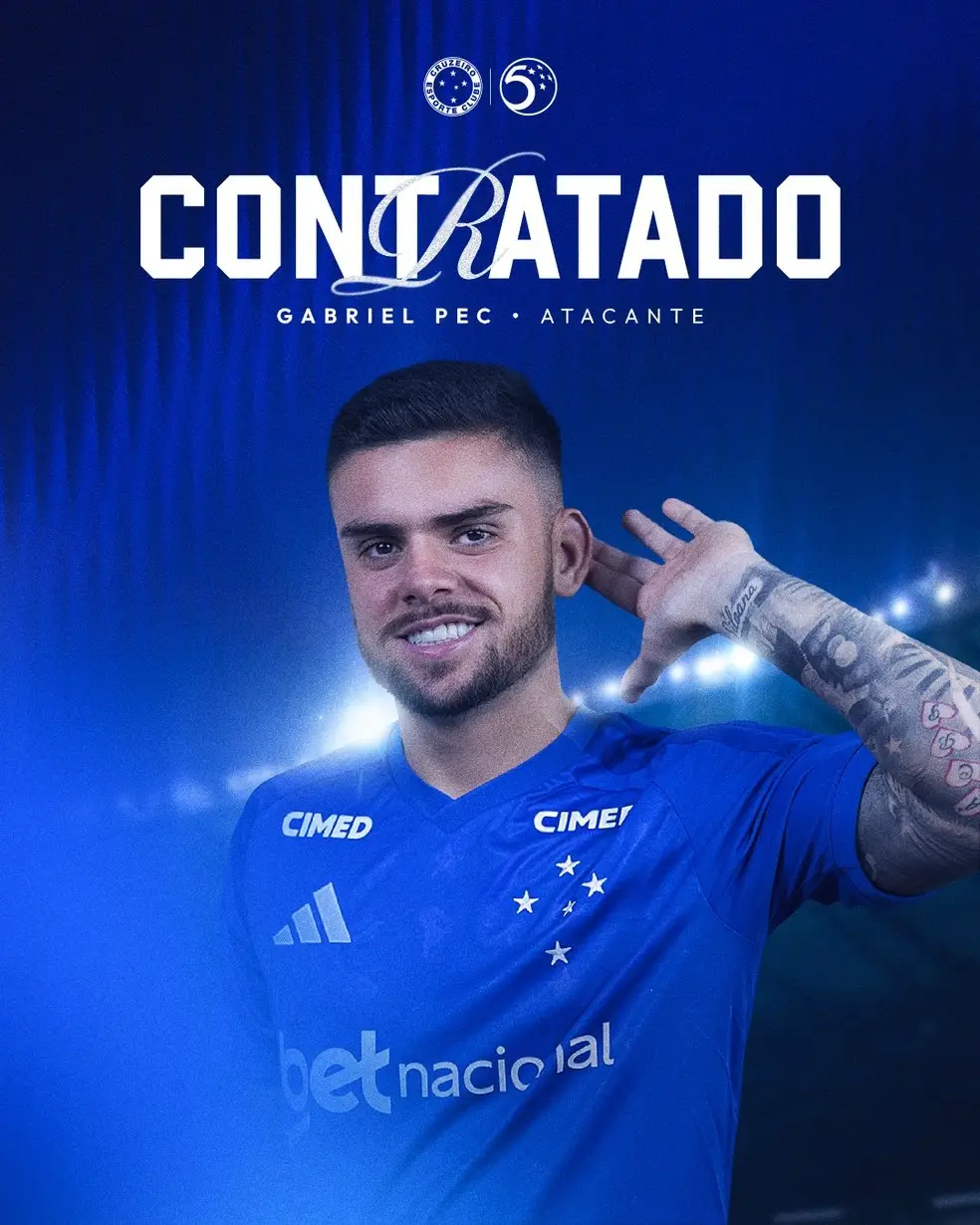 Cruzeiro anuncia a contratação do cria Gabriel Pec