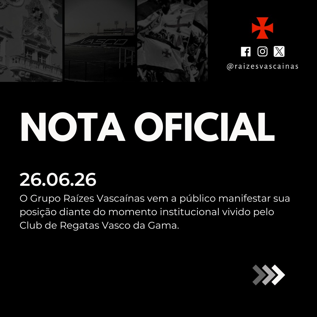 Em nota, grupo Raízes Vascaínas reafirma apoio à gestão Pedrinho