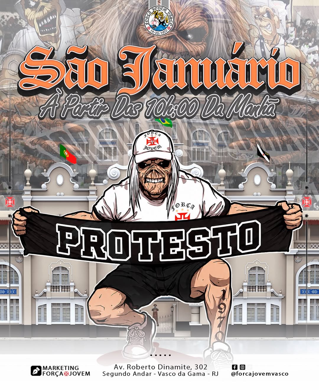 Força Jovem convoca torcida do Vasco para manifestação na manhã deste domingo
