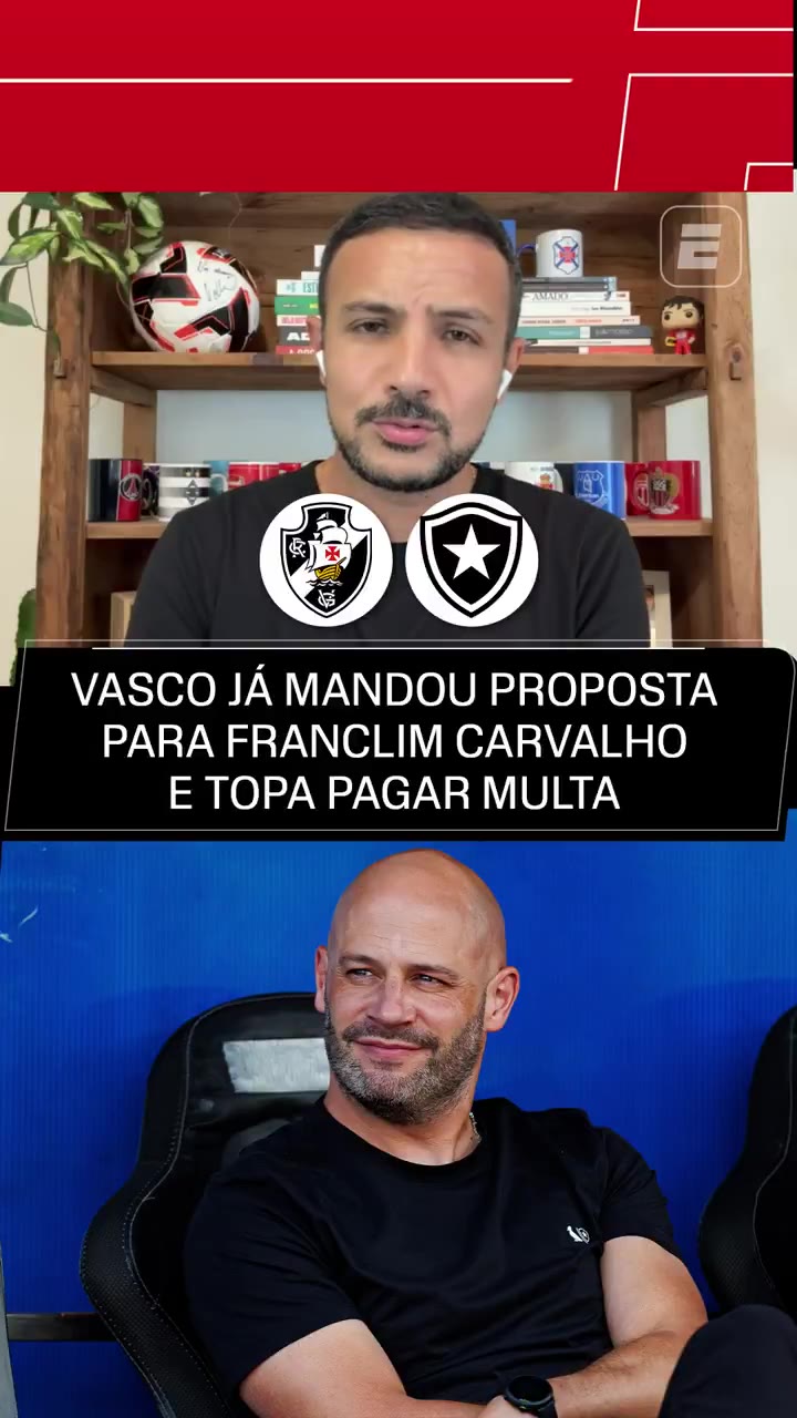 Vasco está disposto a pagar multa rescisória do técnico Franclim Carvalho