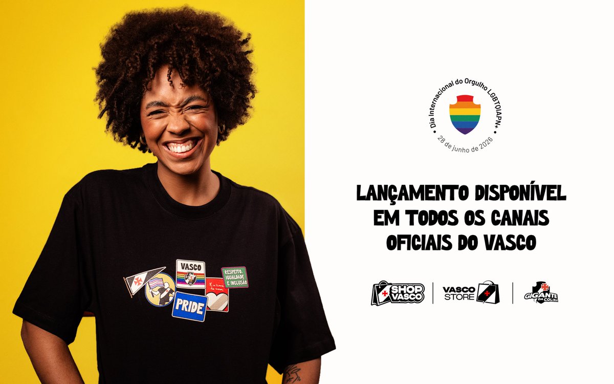 Vasco lança camisa em celebração ao Dia Internacional do Orgulho LGBTQIAPN+