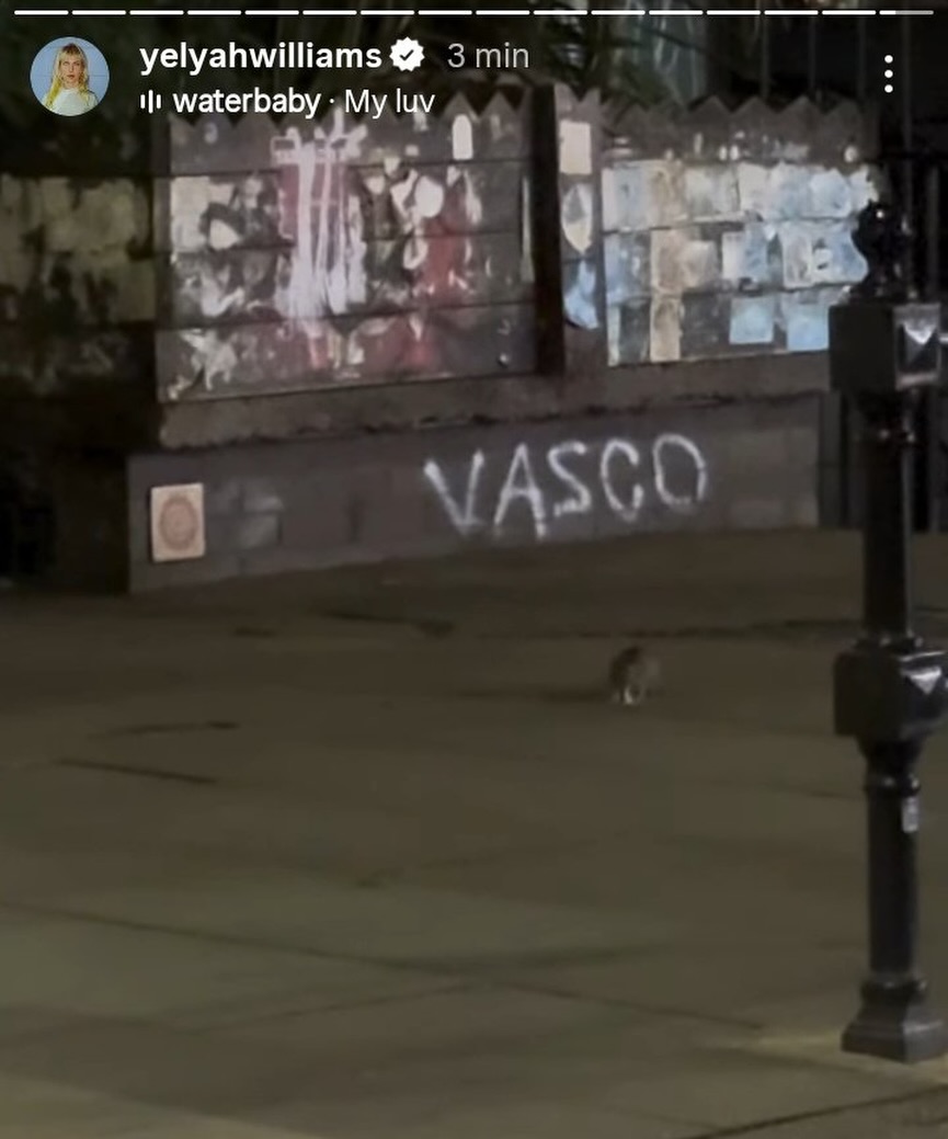 Vocalista da banda Paramore publica stories com pichação "Vasco"