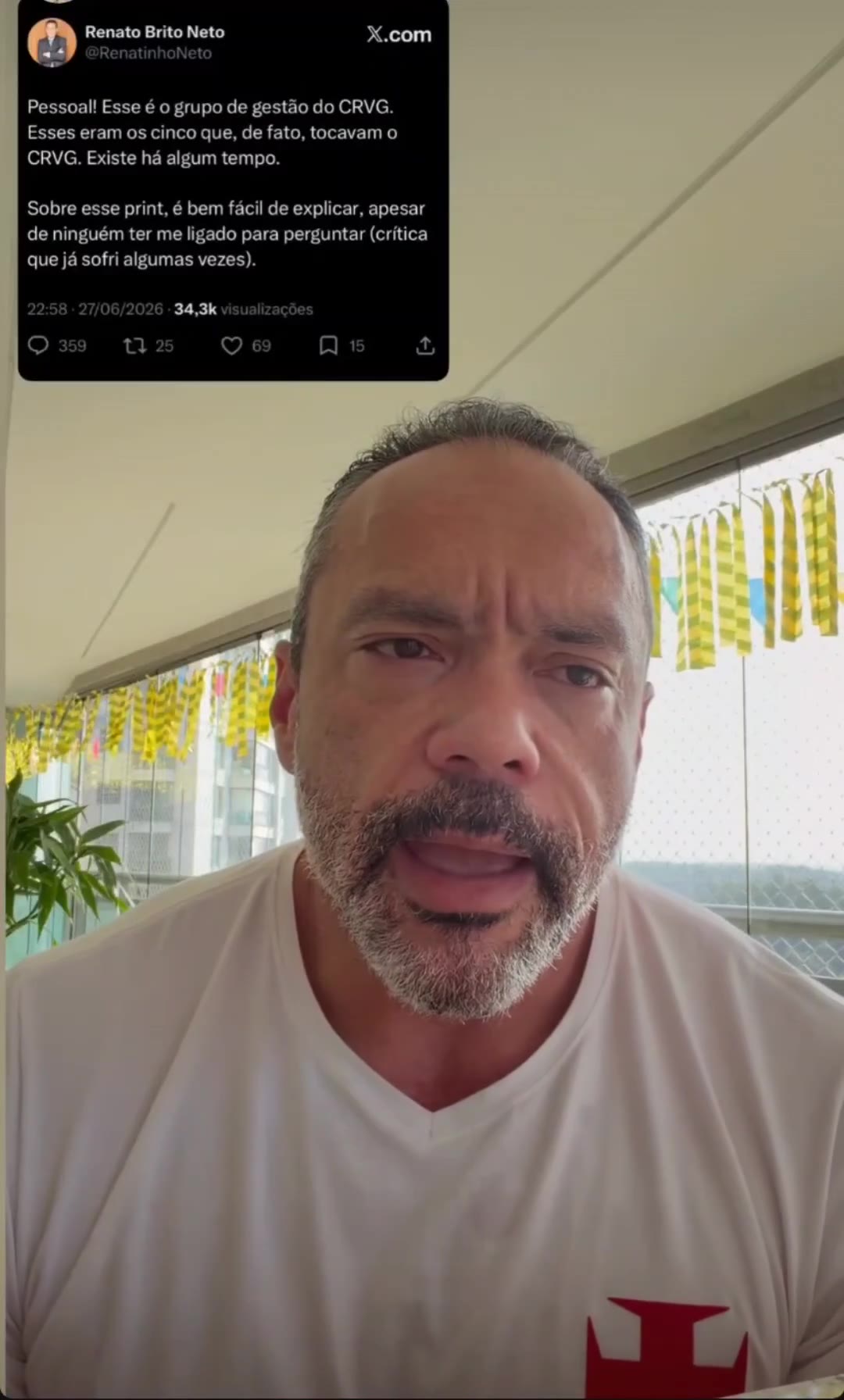 VP de esportes olímpicos Eduardo Cassiano fala sobre prints de conversas de outros VPs